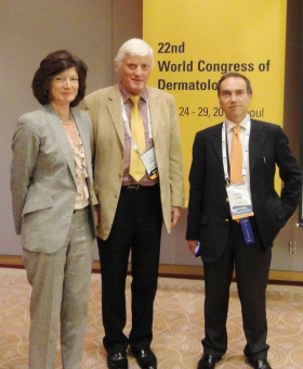 Gillian Murphy (ESPD Treasurer), John Hawk (ESPD President) and Giovanni Leone (ESPD Committee Member) at World Photodermatology Day, Seoul, May 2011